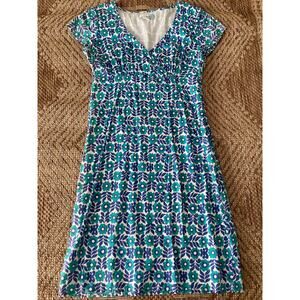 Boden Mod floral short sleeve 100% cotton dress SZ 6R cottage casual